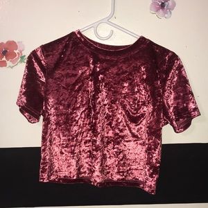 Velvet crop top and shorts